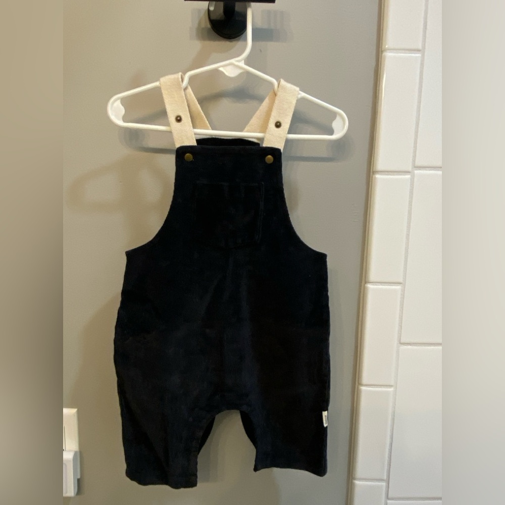 Greige Black Overalls / Size 3-6m / EUC